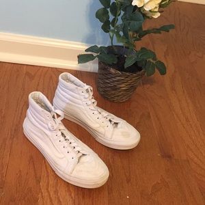 All white hightop vans